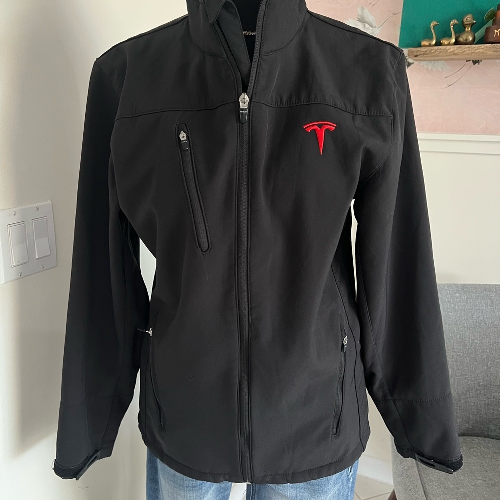 Men's Tesla Corporate Employee Soft Shell Jacket Embroidered Full Zip Size Small